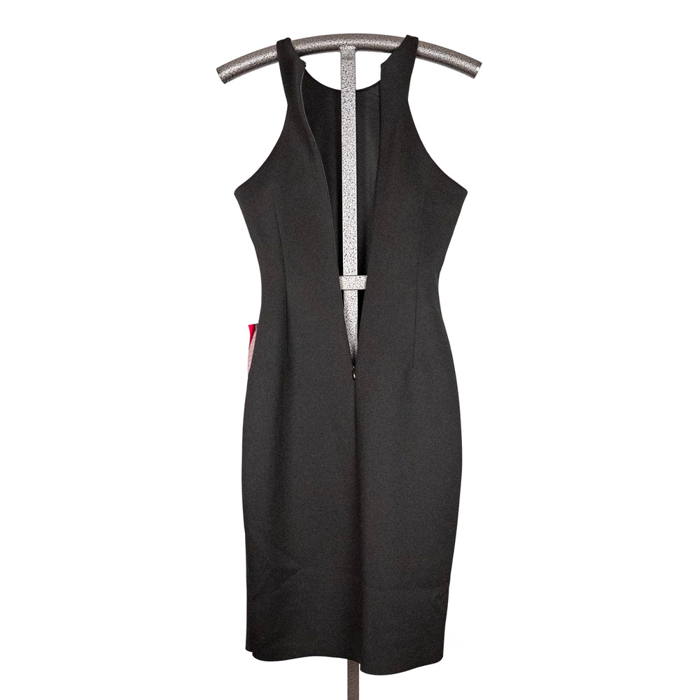 Belle Badgley Mischka Classic Black Halter Dress Size 6 LBD Cocktail Event Scuba - Picture 3 of 4